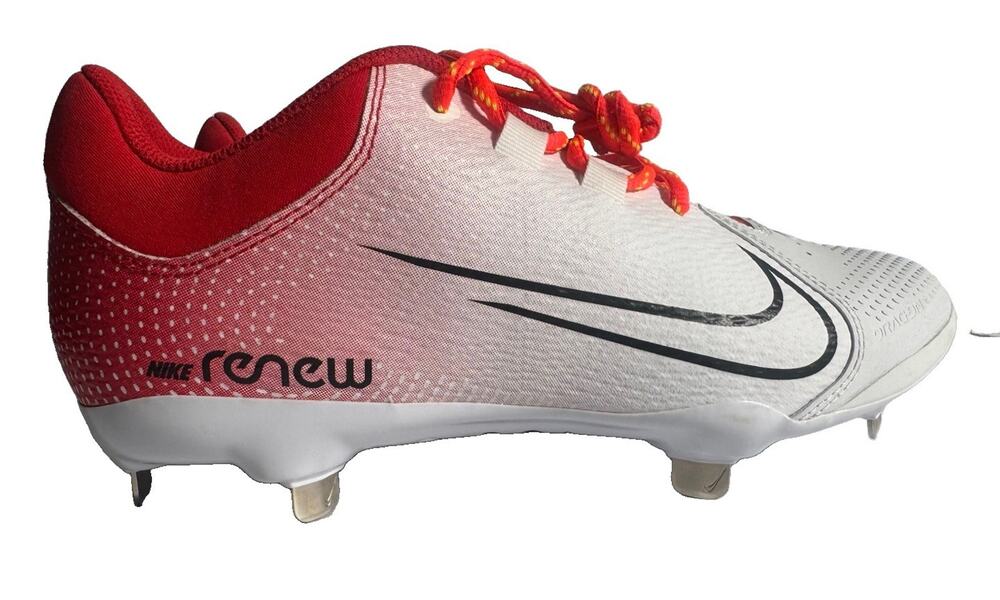 Nike Hyperdiamond 4 Pro Womens 8 Metal Softball Cleats White Red CZ5920-600